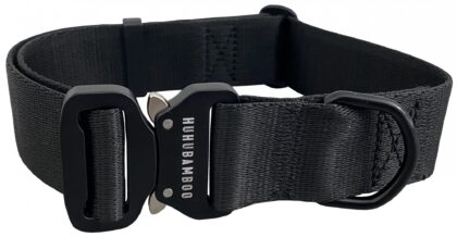 Huhubamboo obojok jednofarebný popruhový čierny | 4×43-74 cm