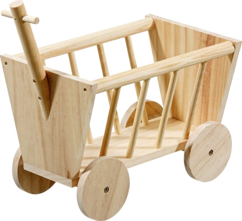 FLAMINGO doplnok pre hlodavcov vozík NATURE WOOD MANGER HANDCART 29cm