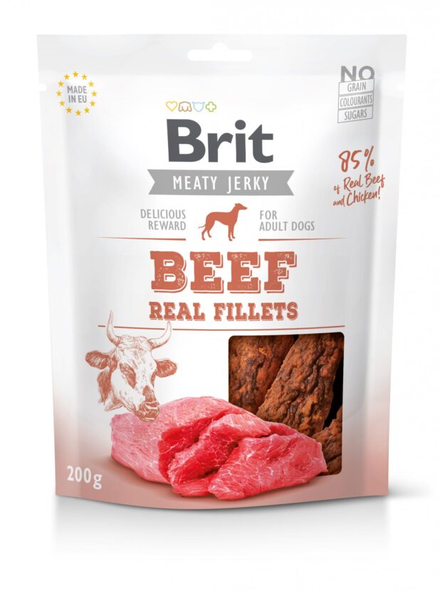 Brit Jerky Beef Fillets 200g EXP 02/25