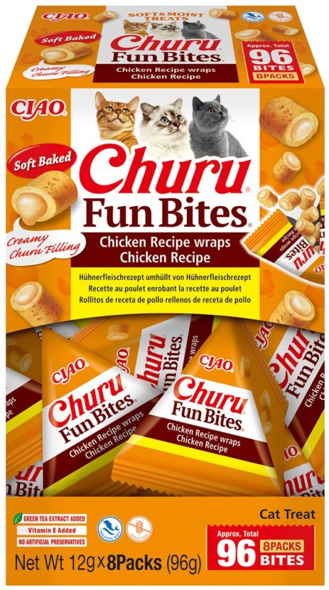 Churu Cat Fun Bites – kuracie s náplňou kura 8x12g