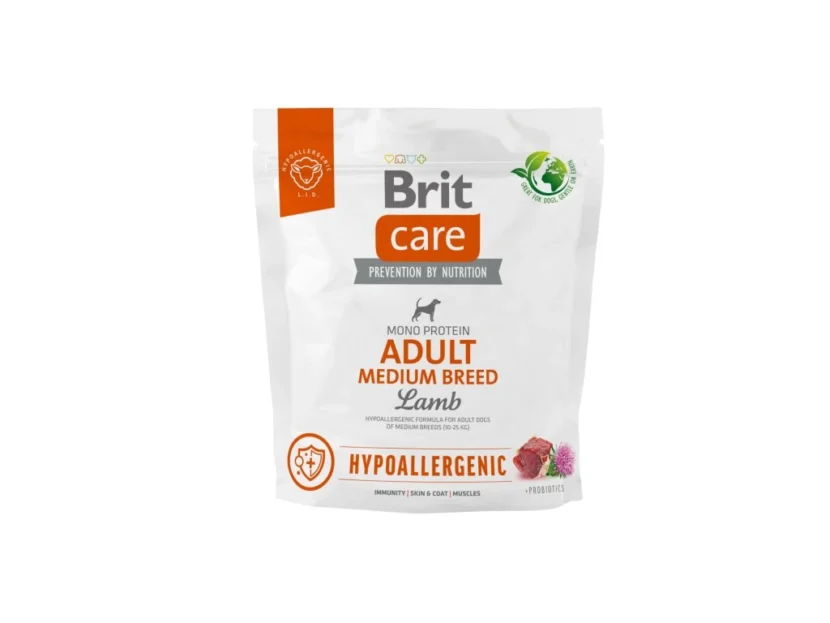 Brit Care Dog Hypoallergenic Adult Medium Breed – lamb and rice, 1kg