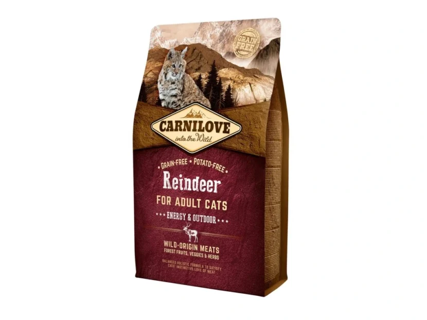 Carnilove Reindeer for Adult Cats – Energy & Outdoor 2 kg