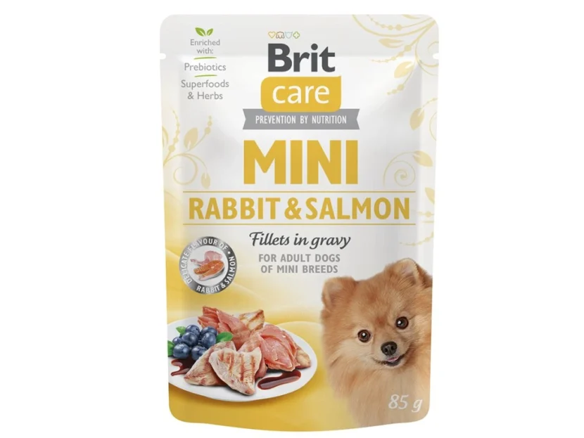 Kapsička Brit Care Mini Rabbit&Salmon fillets in gravy 85 g