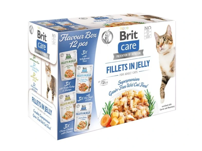 Brit Care Cat Flavour box Fillet in Jelly, 4*3 pcs. (12*85 g)