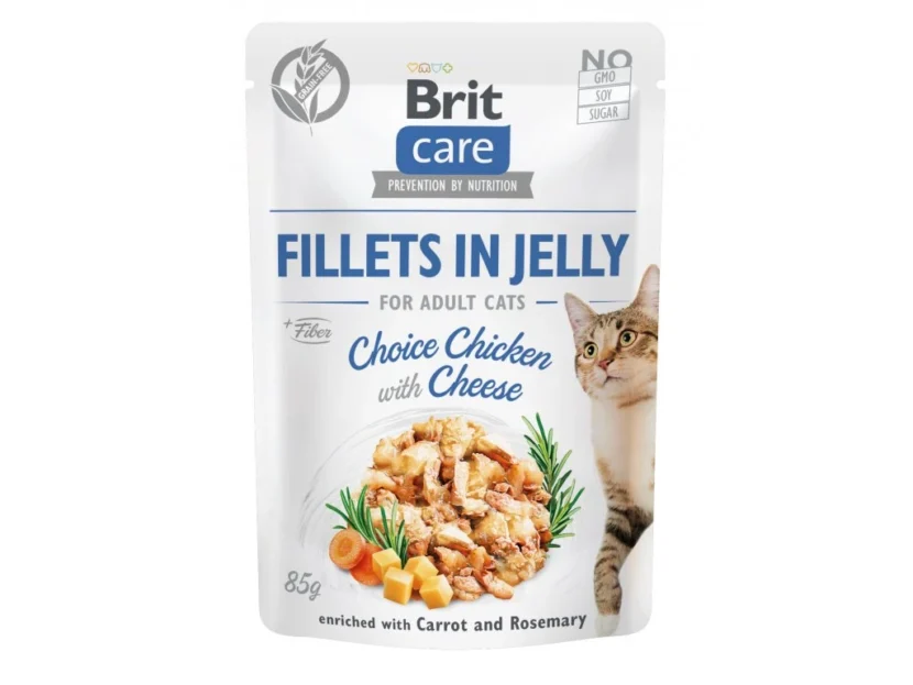 Kapsička Brit Care Cat Fillets in Jelly Choice Chicken with Cheese 85 g
