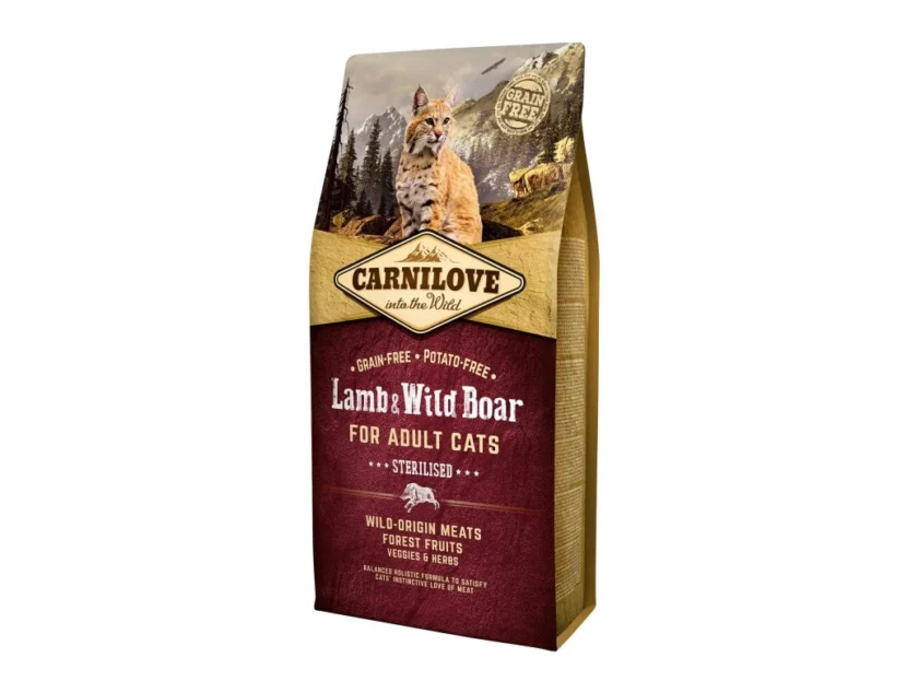 Carnilove Lamb & Wild Boar for Adult Cats – Sterilised 6 kg