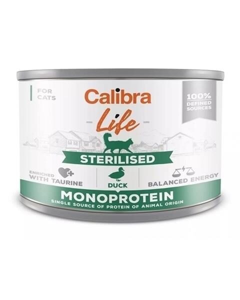 Calibra KONZERVA cat Life Sterilised duck  6 x 200 g