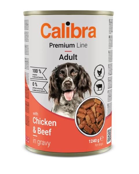 Calibra KONZERVA dog Adult Premium Kura & hovädzie 1240 g