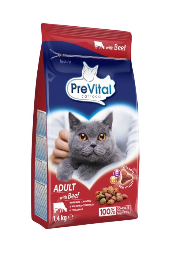 PreVital granule s hovädzím pre dospelé mačky 1,4 kg