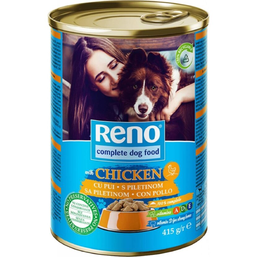 Reno Kompletné krmivo pre dospelé psy kúsky pre psy s hydinou v omáčke 415 g
