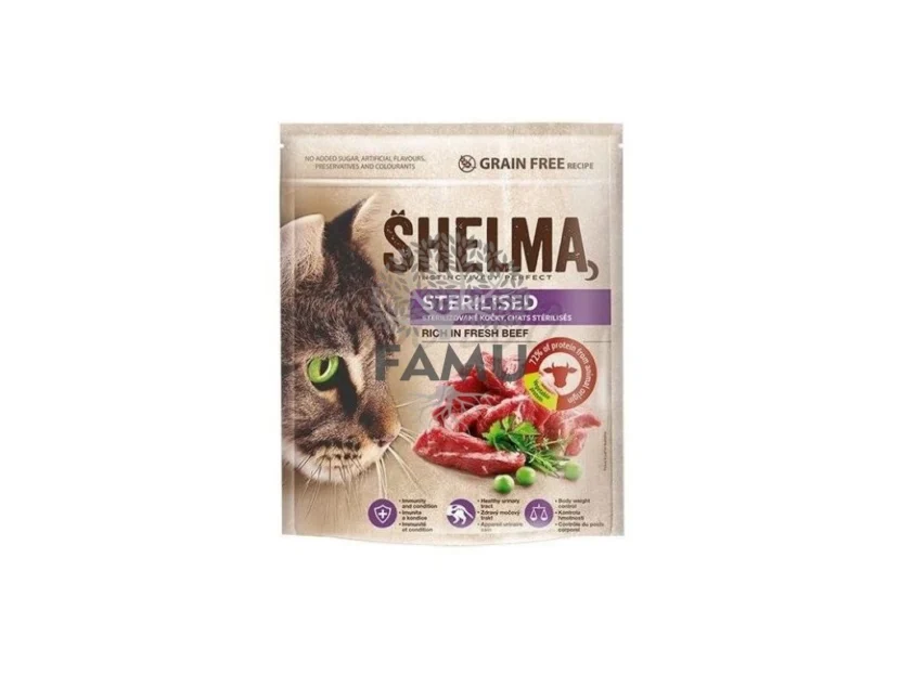 SHELMA Sterilised s čerstvým hovädzím mäsom 1,4 kg