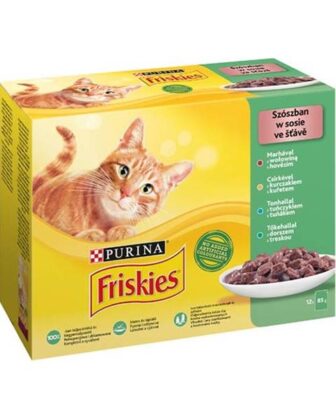 Nestlé Friskies cat Multipack hovädzie, kura, tuniak, treska kapsička 12×85 g